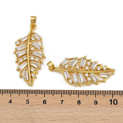 Rack Plating Brass Clear Cubic Zirconia Pendants KK-L236-04C-G-1
