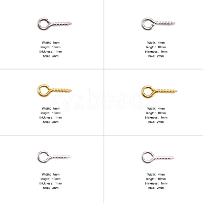1 Box Three Colors Iron Screw Eye Pin Peg Bails IFIN-X048-02-1