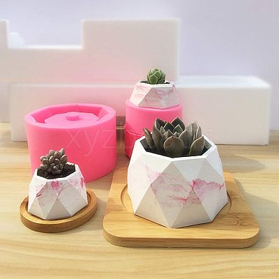Food Grade DIY Silicone Flowerpot Molds DIY-OC0002-44-1