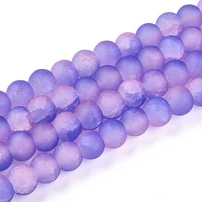 Crackle Glass Beads Strands GLAA-N009-6mm-08-1