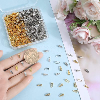 600Pcs 2 Colors Brass Snap on Bails KK-SP0002-24-1