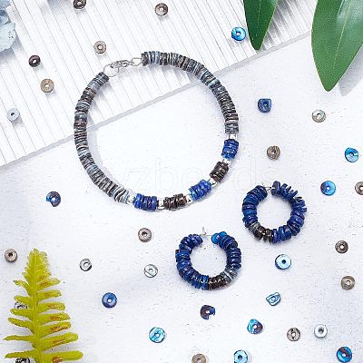 3 Strands 3 Colors Shell Beads Strands SSHEL-NB0001-23-1