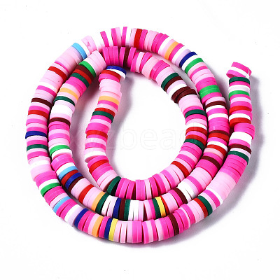 Handmade Polymer Clay Beads Strands CLAY-R089-6mm-096-1