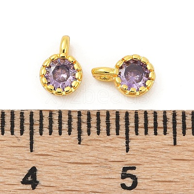 Brass Pave Cubic Zirconia Pendants KK-H204-03G-03-1