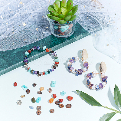 Natural Mixed Gemstone Chip Beads G-AR0001-10-1