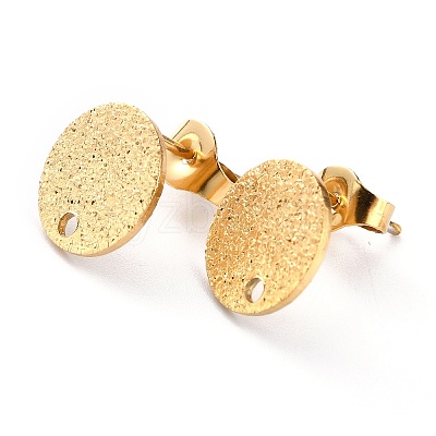 Ion Plating(IP) 304 Stainless Steel Stud Earring Findings STAS-O144-01B-G-1