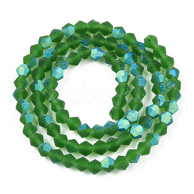 Imitate Austrian Crystal Bicone Frosted Glass Beads Strands GLAA-F029-TM4mm-A25-1