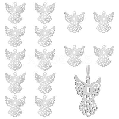 15Pcs Iron Etched Metal Embellishments Big Pendants IFIN-CA0001-62-1