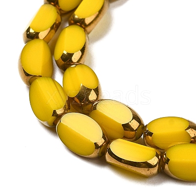 Electroplate Opaque Color Glass Beads Strands EGLA-Q127-A01-02B-1