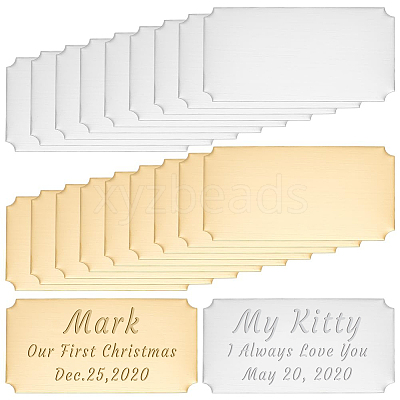 20Pcs 2 Colors Self-adhesive 201 Stainless Steel Type Business Cards AJEW-UN0002-30B-1