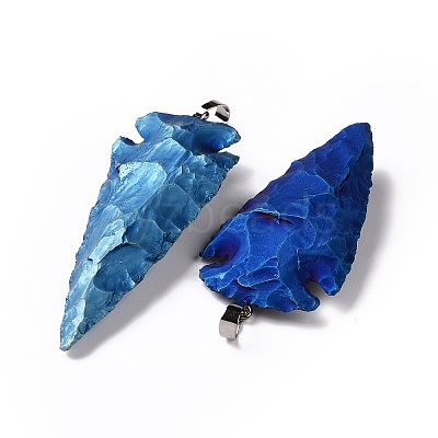 Electroplated Quartz Crystal Pendants G-G906-L-24A-1