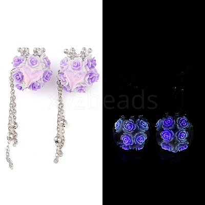 Handmade Luminous Polymer Clay Rhinestone Beads CLAY-H003-09P-01-1