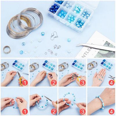 DIY Blue Themed Jewelry Making Kits DIY-PH0001-23P-1