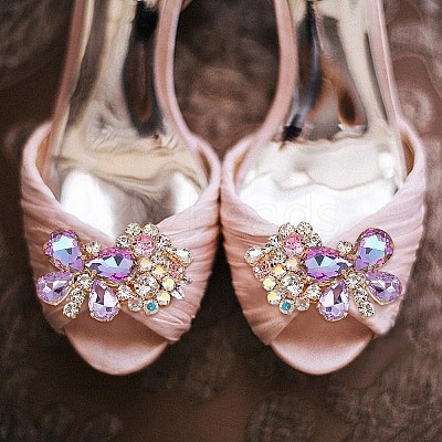 2Pcs Butterfly Alloy Glass Rhinestone Shoe Decoration FIND-AR0005-01A-1