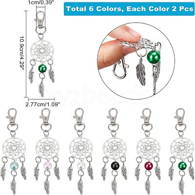 12Pcs 6 Colors Zinc Alloy Big Pendants FIND-NB0002-37-1