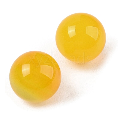 Natural Yellow Agate No Hole Sphere Beads G-K353-04A-28-1