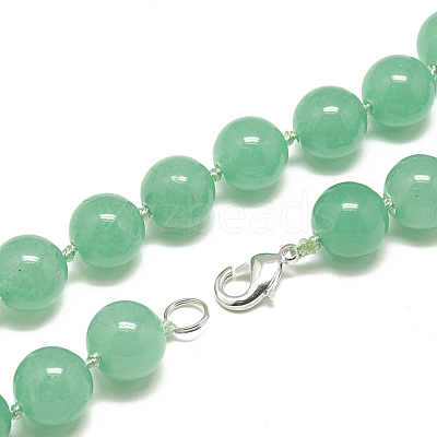 Natural Malaysia Jade Beaded Necklaces NJEW-S405-18-1