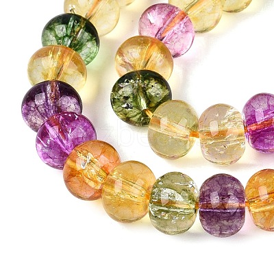 Crackle Transparent Glass Beads Strands GLAA-N074-02B-03-1
