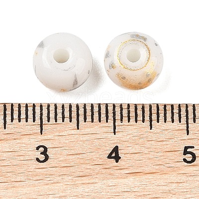 Opaque Spray Painted Glass Beads GLAA-G118-01K-1