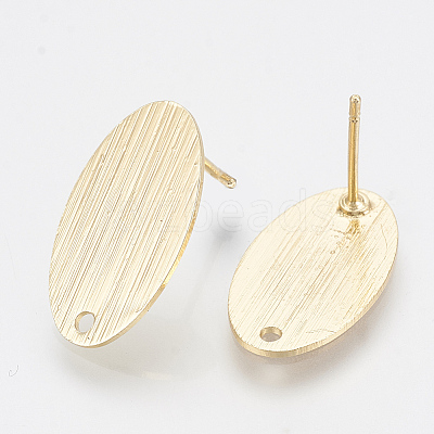 Brass Stud Earring Findings X-KK-Q750-064G-1