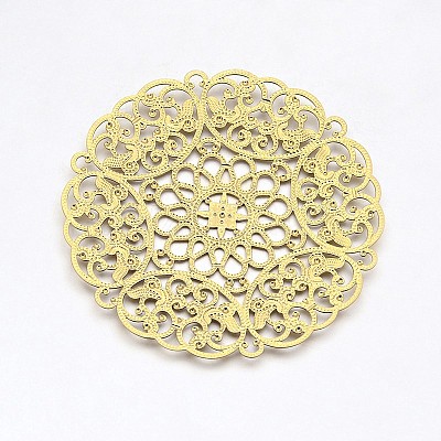 Brass Large Flower Filigree Findings X-KK-L056-01G-1