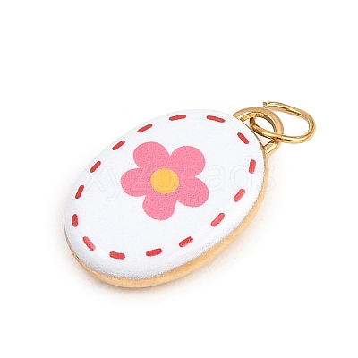 304 Stainless Steel Enamel Pendants STAS-B138-04G-1