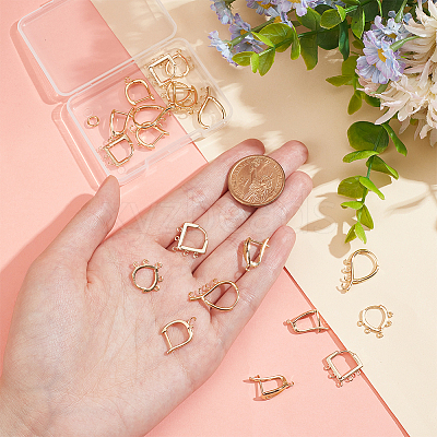 20Pcs 5 Styles Brass Hoop Earring Finding KK-HY0003-47-1