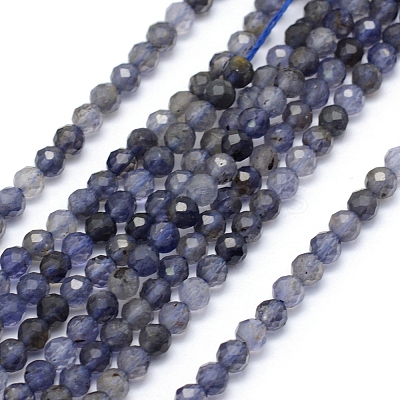 Natural Cordierite/Iolite/Dichroite Beads Strands LS-G-E411-39-3mm-1