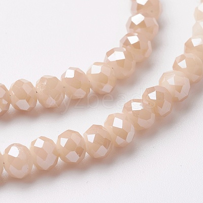 Electroplate Glass Beads Strands EGLA-F124-PL-A01-1