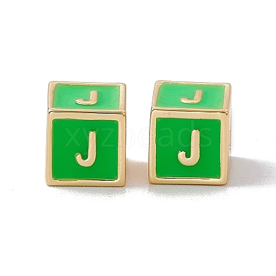 Rack Plating Brass Enamel Beads KK-B060-04G-02J-1