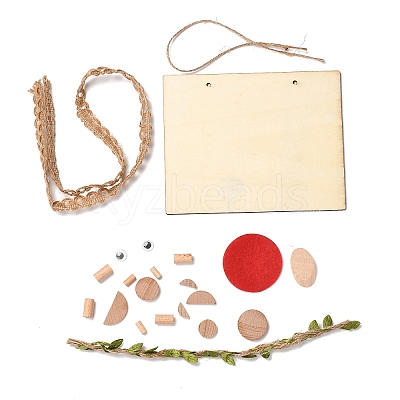 DIY Scarecrow & Bird Wood Painting Handmade Materials Package for Parent-Child DIY-P036-01-1