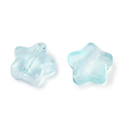 Transparent Spray Painted Frosted Glass Beads GLAA-NH0003-01G-1
