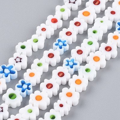 Handmade Millefiori Glass Bead Strands LAMP-J035-8mm-11-1