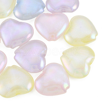 Rainbow Iridescent Plating Acrylic Beads OACR-N010-075-1