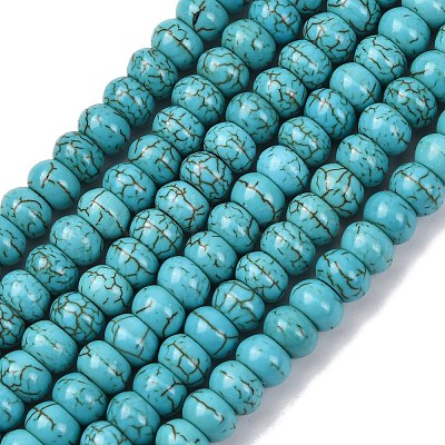 Synthetic Turquoise Beads Strands TURQ-G109-6x4mm-10-1