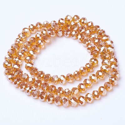 Electroplate Glass Beads Strands EGLA-A034-T6mm-C14-1