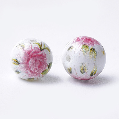 Printed & Spray Painted Glass Beads GLAA-S047-02A-11-1