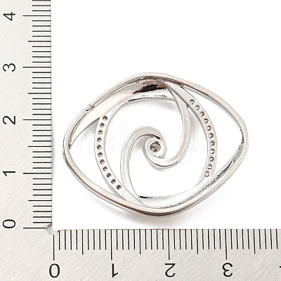 Brass Pave Clear Cubic Zirconia Cabochons KK-P243-06P-1