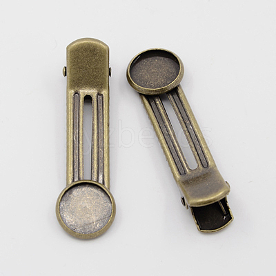 Brass Hair Barrette Settings X-PHAR-E014-AB-NF-1