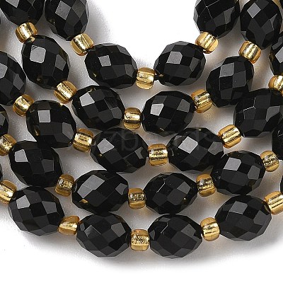 Natural Black Onyx Beads Strands G-F809-A23-01-1