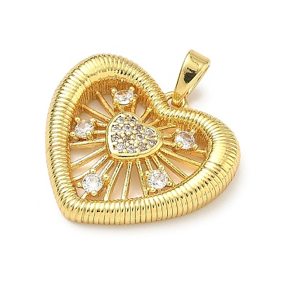 Brass Micro Pave Clear Cubic Zirconia Pendants KK-B171-03G-03-1