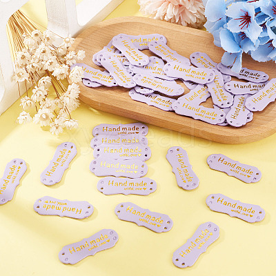 40Pcs PU Leather Craft Label Tags DIY-TADJ0001-22A-1