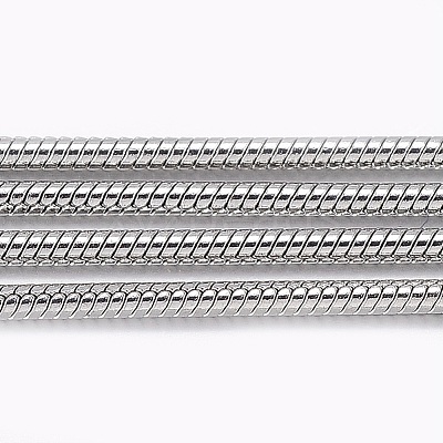 Tarnish Resistant 304 Stainless Steel Round Snake Chains CHS-K007-06C-01-1