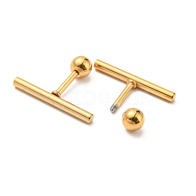 Ion Plating(IP) 304 Stainless Steel Stud Earrings EJEW-Z034-04E-G-1