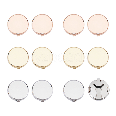 6 Pairs 3 Colors Brass Cufflink Settings FIND-FH0010-31-1