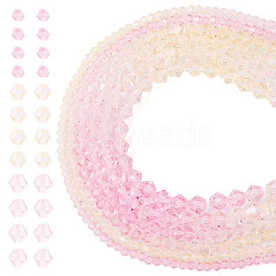 12 Strands 3 Styles Gradient Color Baking Paint Glass Bead Strands DGLA-TA0001-21C-1