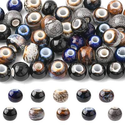 68Pcs 9 Colors Handmade Porcelain Beads PORC-FS0001-23A-1