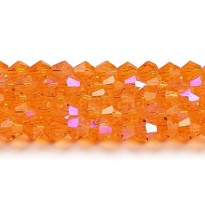 Transparent Electroplate Glass Beads Strands EGLA-A039-T4mm-L23-1