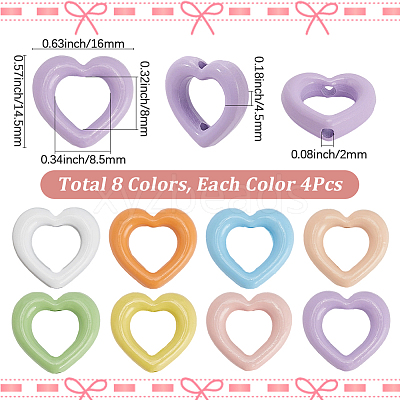 32Pcs 8 Colors Baking Paint Alloy Bead Frame FIND-SP0004-50A-1