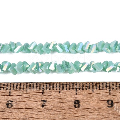 Electroplate Opaque Glass Beads Strands EGLA-Q139-01A-C14-1